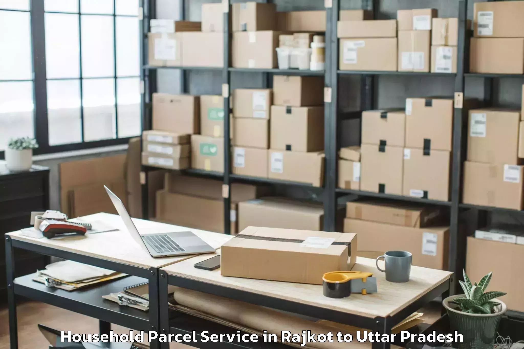 Hassle-Free Rajkot to Ghanghata Household Parcel